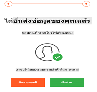 เสร็จสิ้นขั้นตอนการยืนยันตัวตน